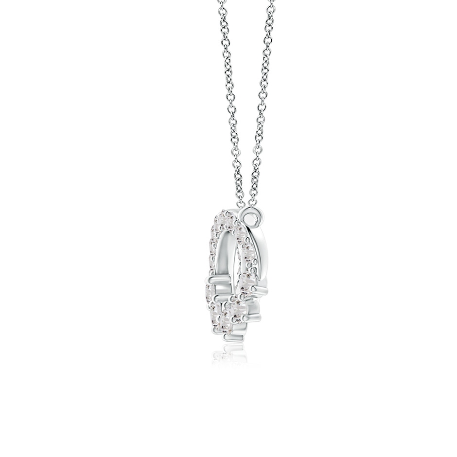 1.65mm IJI1I2 Diamond Horizontal Infinity Journey Pendant in White Gold side 1