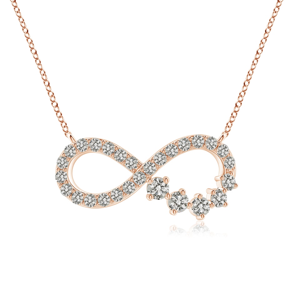 1.65mm KI3 Diamond Horizontal Infinity Journey Pendant in Rose Gold 