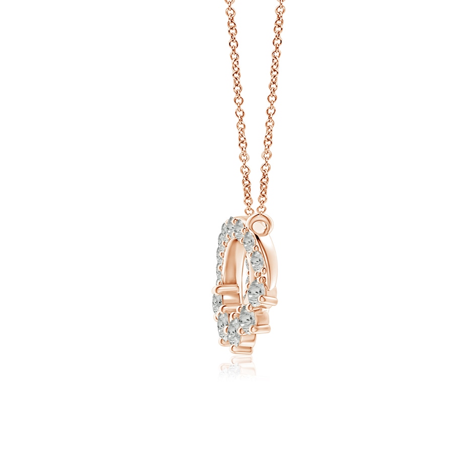 1.65mm KI3 Diamond Horizontal Infinity Journey Pendant in Rose Gold side 1
