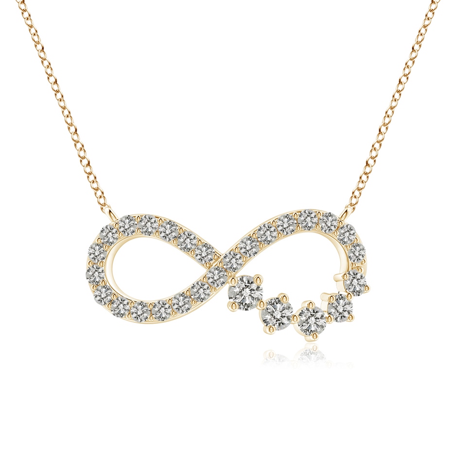 1.65mm KI3 Diamond Horizontal Infinity Journey Pendant in Yellow Gold 