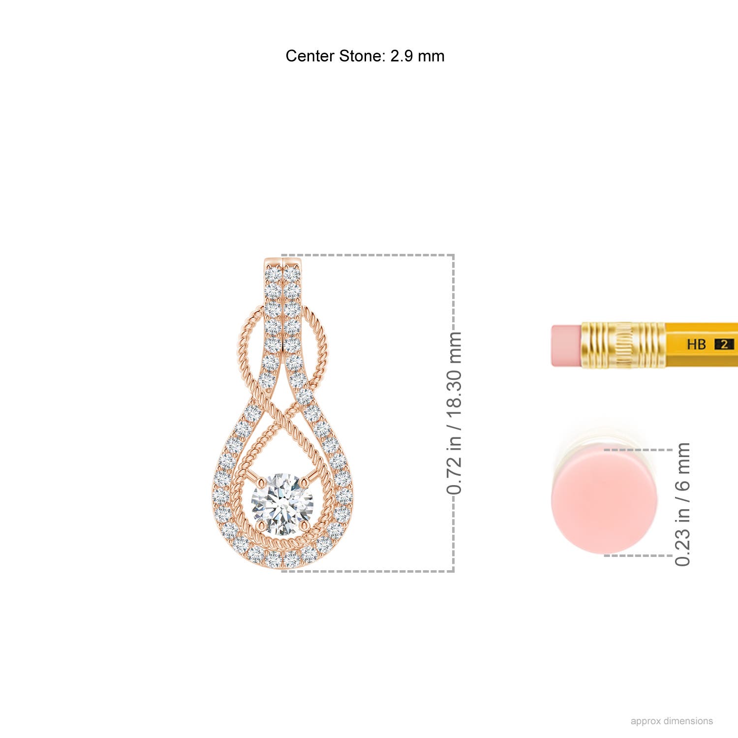 F-G, VS / 0.22 CT / 14 KT Rose Gold