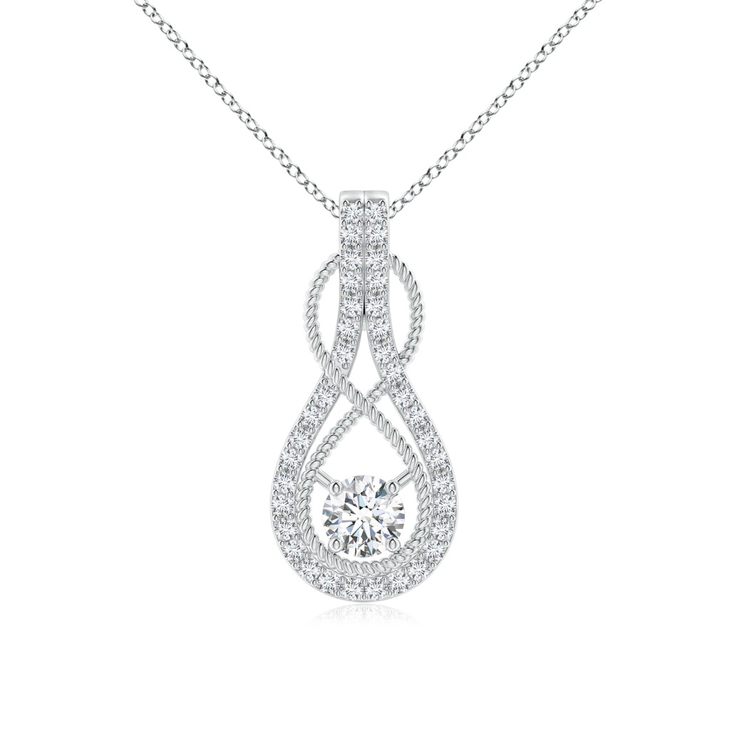 2.9mm GVS2 Round Diamond Infinity Rope Pendant in White Gold