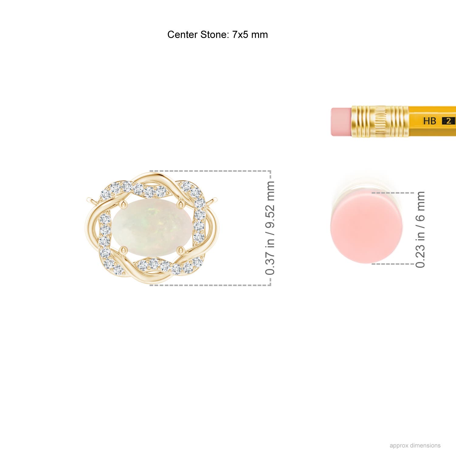 A - Opal / 0.52 CT / 14 KT Yellow Gold