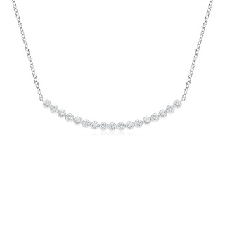 1.9mm GVS2 Bezel-Set Diamond Curved Bar Necklace in White Gold