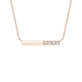 1.9mm GVS2 Prong-Set Round Diamond Bar Necklace in 10K Rose Gold