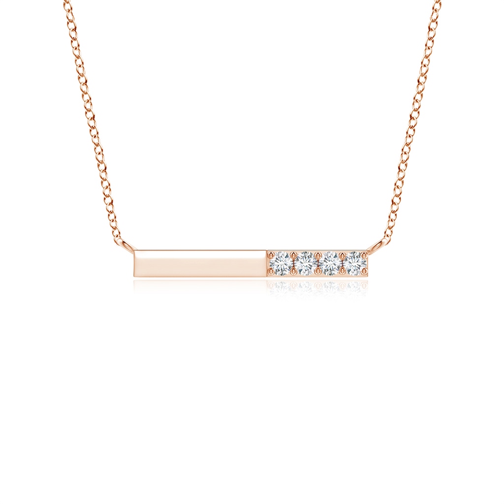 1.9mm GVS2 Prong-Set Round Diamond Bar Necklace in Rose Gold