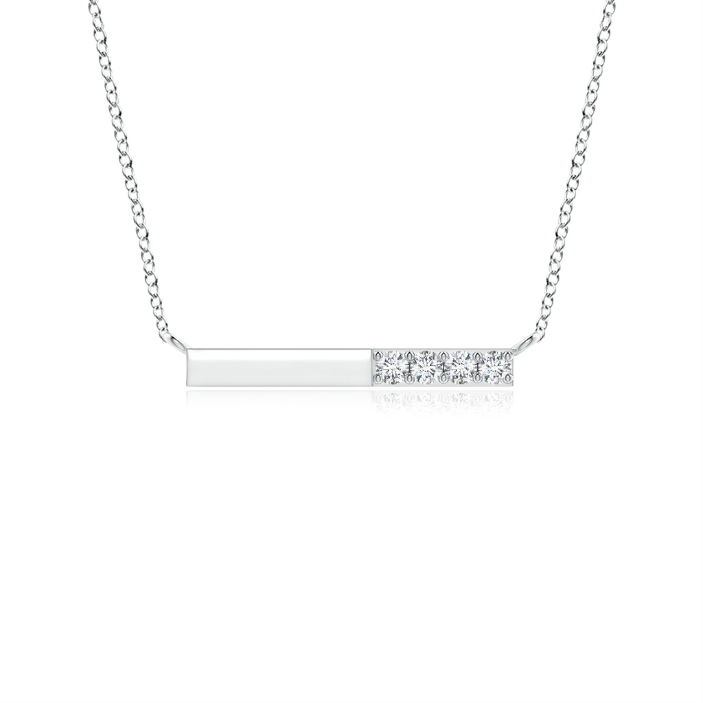 1.9mm GVS2 Prong-Set Round Diamond Bar Necklace in White Gold