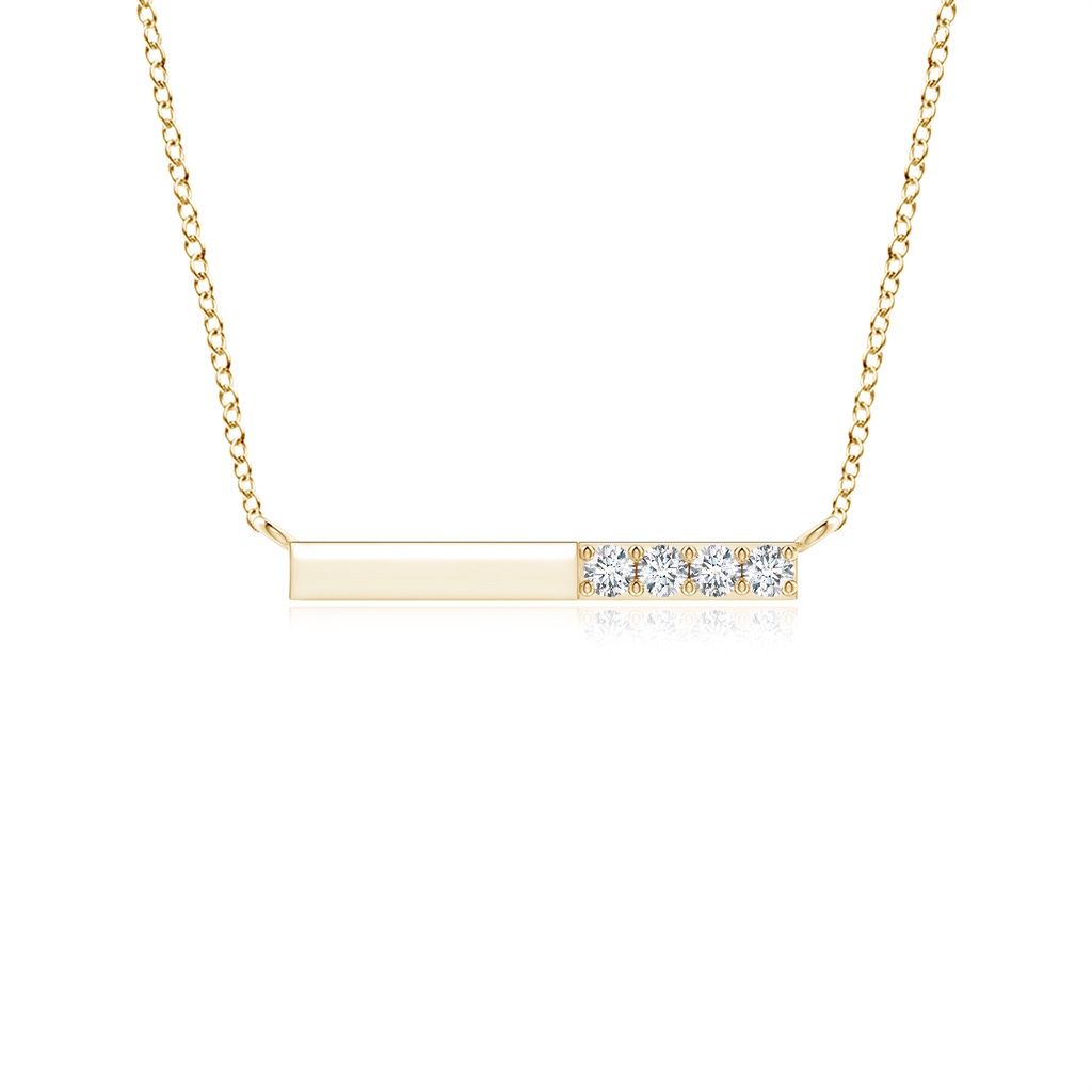 1.9mm GVS2 Prong-Set Round Diamond Bar Necklace in Yellow Gold