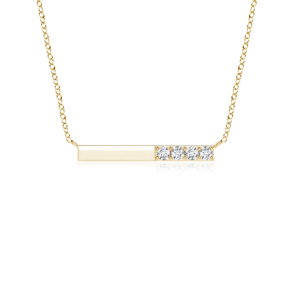 1.9mm GVS2 Prong-Set Round Diamond Bar Necklace in Yellow Gold 