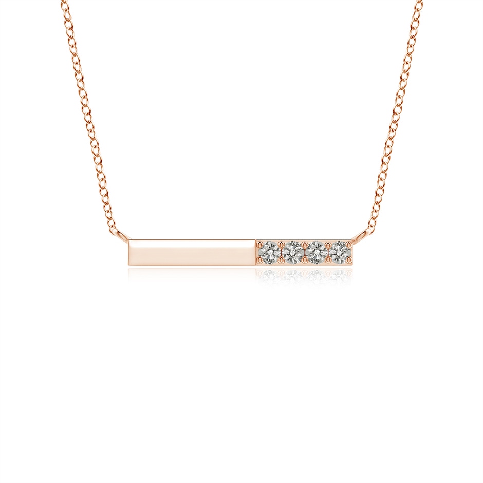 1.9mm KI3 Prong-Set Round Diamond Bar Necklace in Rose Gold 