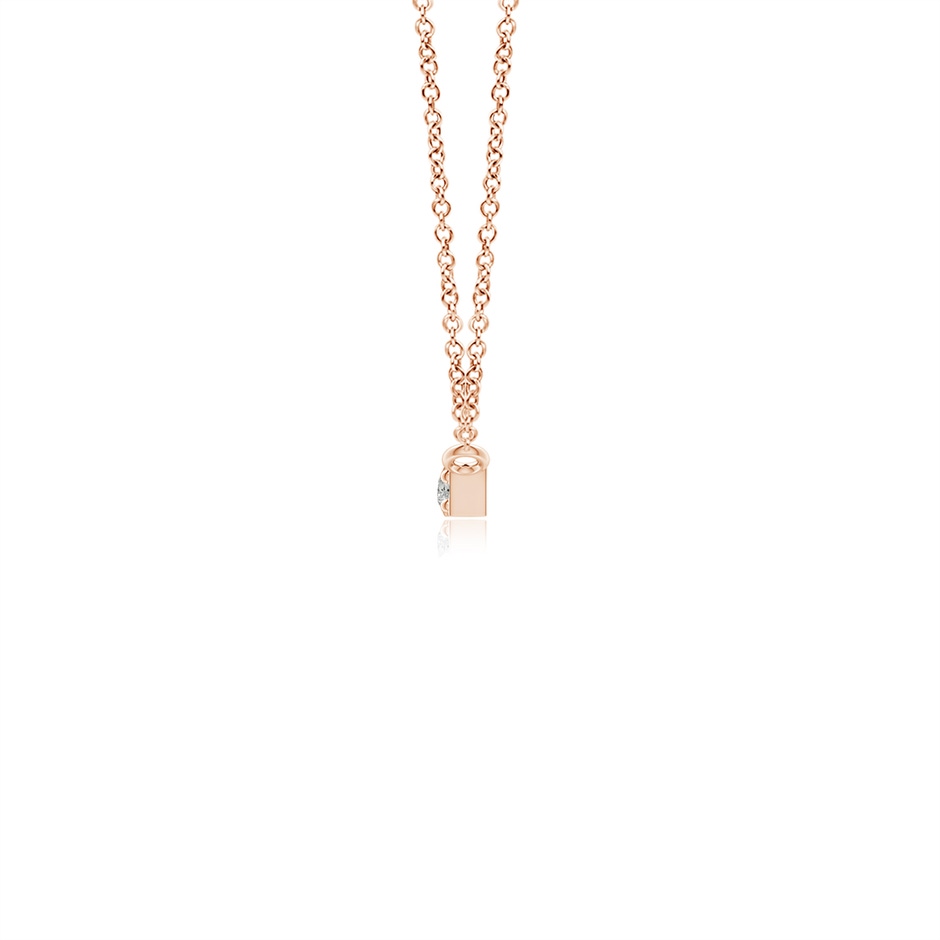1.9mm KI3 Prong-Set Round Diamond Bar Necklace in Rose Gold side 199