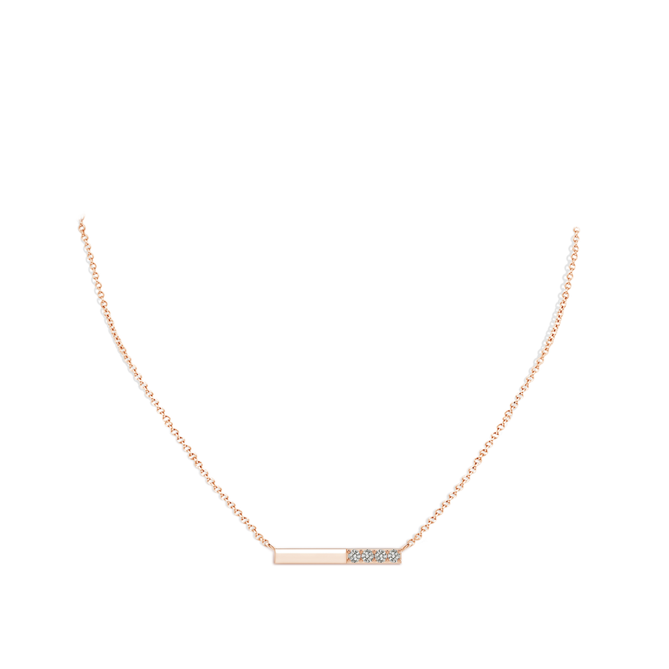 1.9mm KI3 Prong-Set Round Diamond Bar Necklace in Rose Gold pen