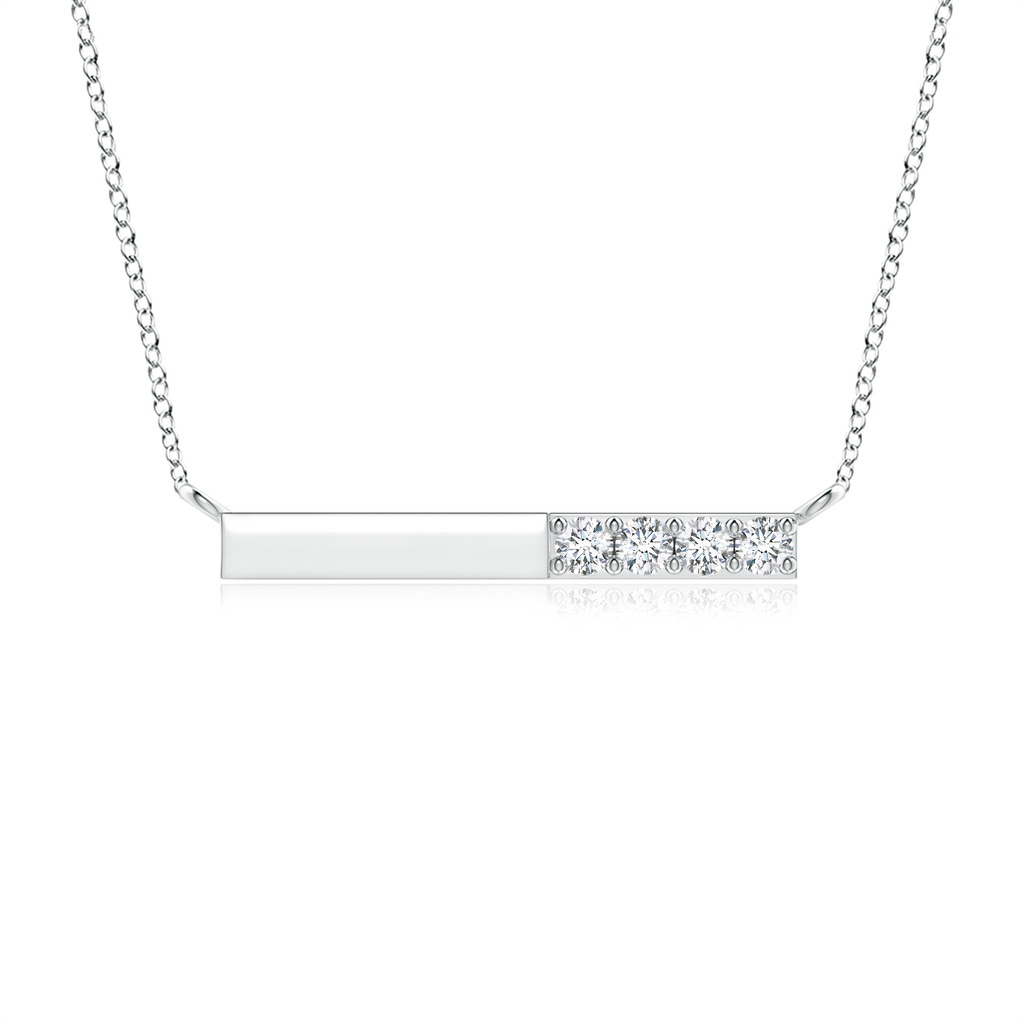 2.3mm GVS2 Prong-Set Round Diamond Bar Necklace in 18K White Gold