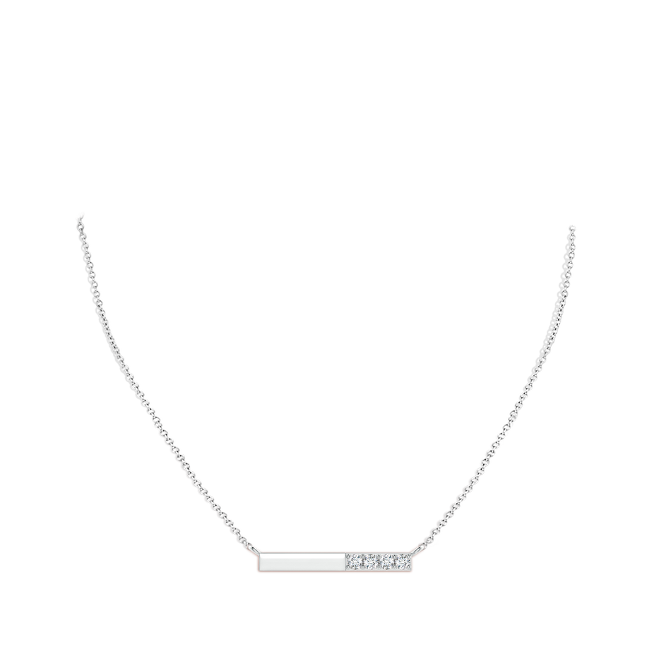 2.3mm GVS2 Prong-Set Round Diamond Bar Necklace in 18K White Gold pen