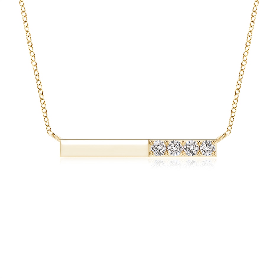 2.3mm IJI1I2 Prong-Set Round Diamond Bar Necklace in Yellow Gold 