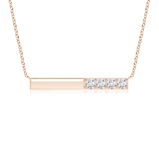 3.75mm GVS2 Prong-Set Round Diamond Bar Necklace in 10K Rose Gold