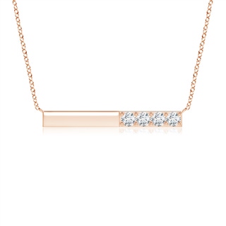 3.75mm GVS2 Prong-Set Round Diamond Bar Necklace in 9K Rose Gold