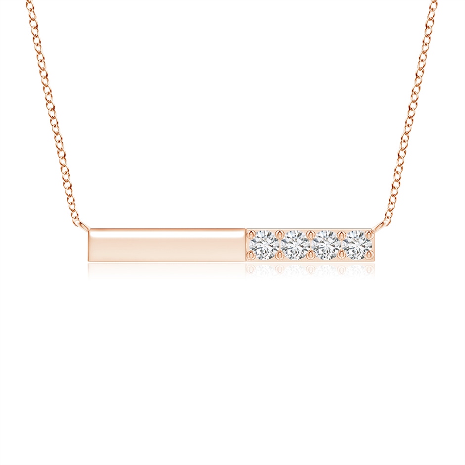 3.75mm HSI2 Prong-Set Round Diamond Bar Necklace in Rose Gold 