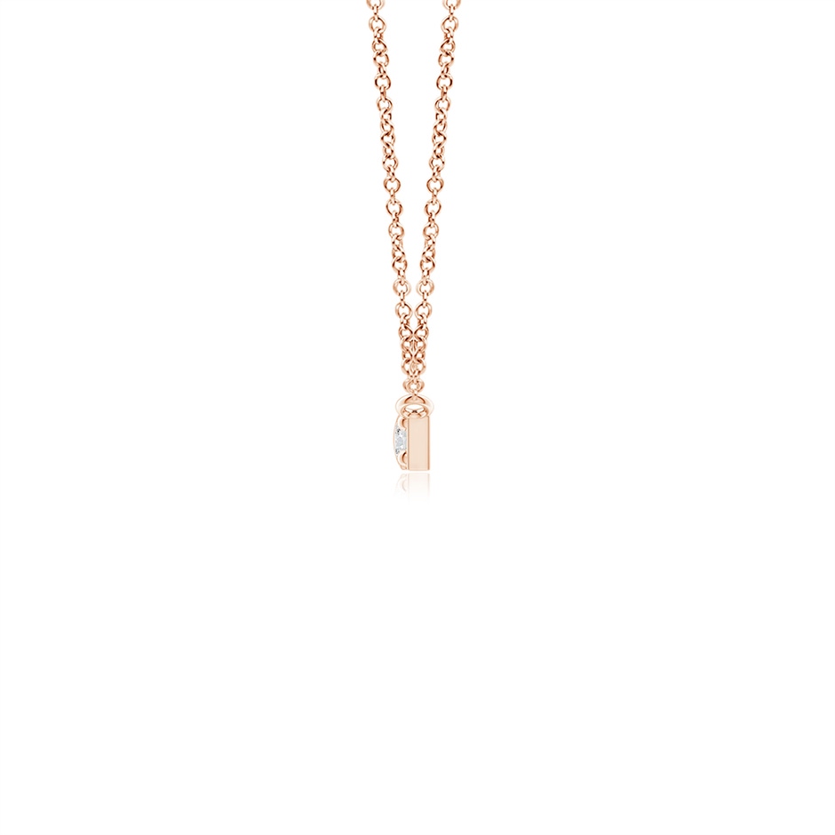 3.75mm HSI2 Prong-Set Round Diamond Bar Necklace in Rose Gold side 199