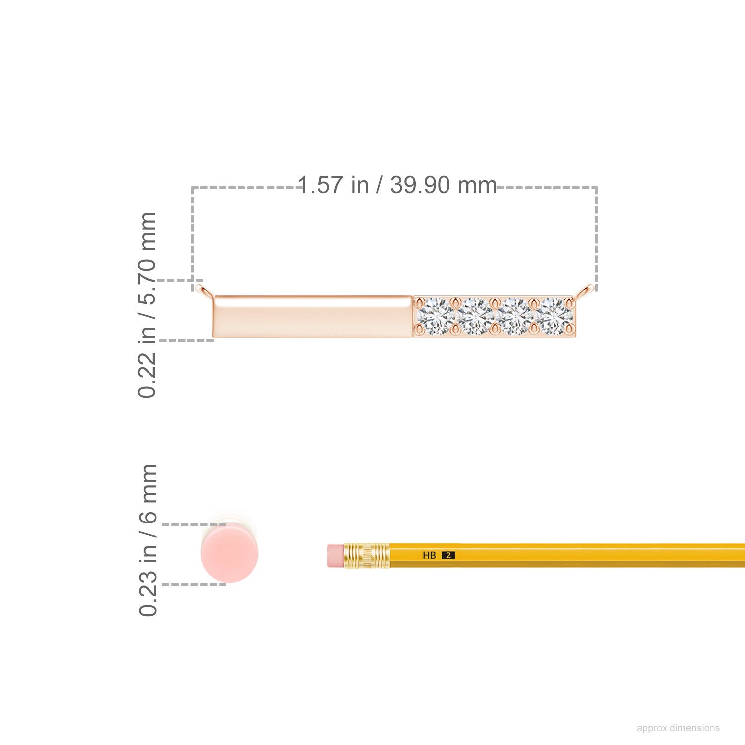 H, SI2 / 0.76 CT / 14 KT Rose Gold