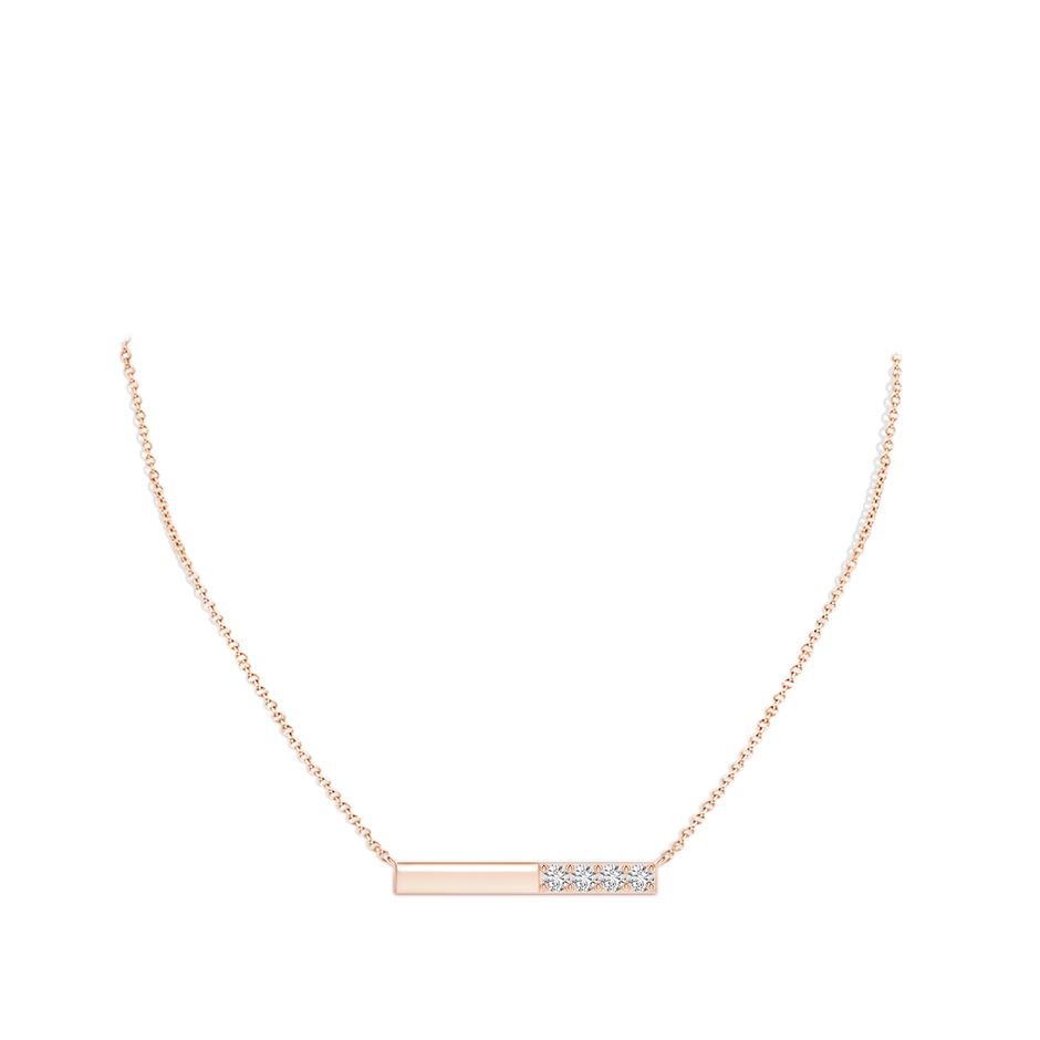 3.75mm HSI2 Prong-Set Round Diamond Bar Necklace in Rose Gold pen