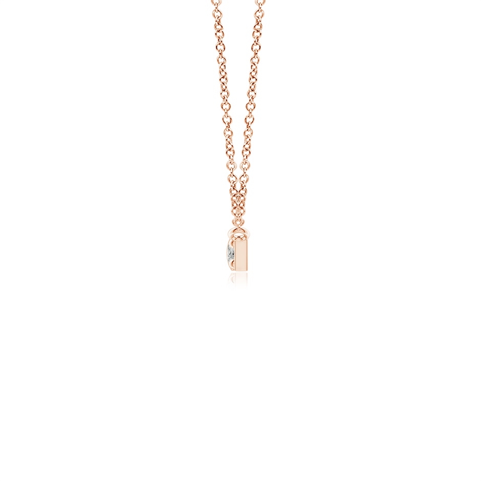 3.75mm KI3 Prong-Set Round Diamond Bar Necklace in 9K Rose Gold side 199