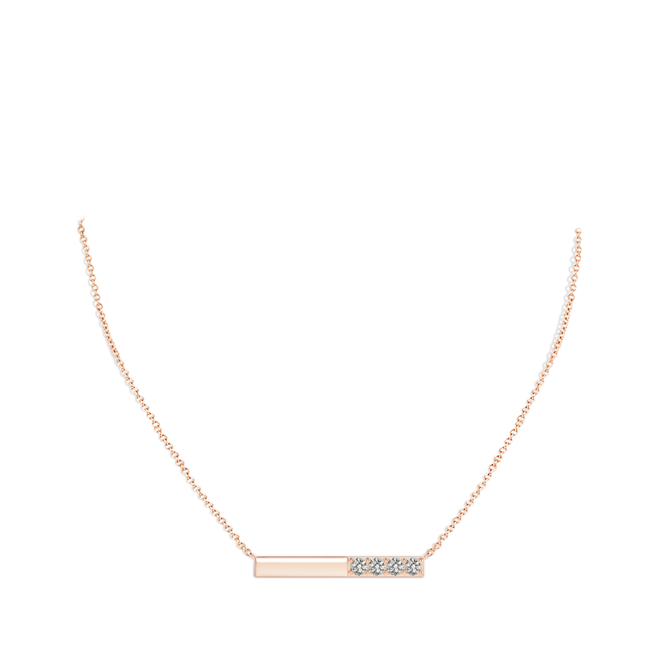 3.75mm KI3 Prong-Set Round Diamond Bar Necklace in 9K Rose Gold pen