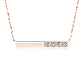 3.75mm KI3 Prong-Set Round Diamond Bar Necklace in Rose Gold