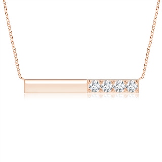 4.6mm GVS2 Prong-Set Round Diamond Bar Necklace in 10K Rose Gold