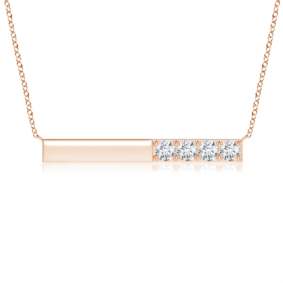 4.6mm GVS2 Prong-Set Round Diamond Bar Necklace in Rose Gold 