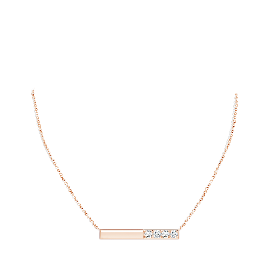 4.6mm GVS2 Prong-Set Round Diamond Bar Necklace in Rose Gold pen