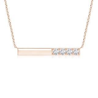 4mm GVS2 Prong-Set Round Diamond Bar Necklace in Rose Gold