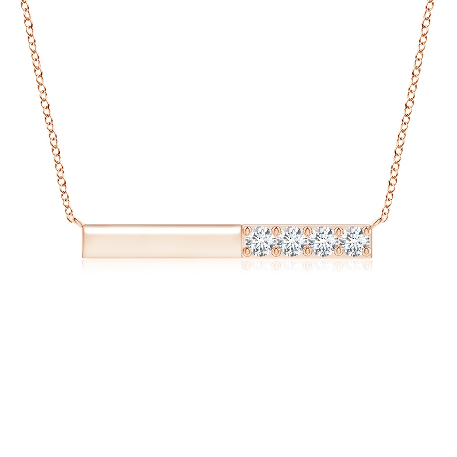 4mm GVS2 Prong-Set Round Diamond Bar Necklace in Rose Gold 