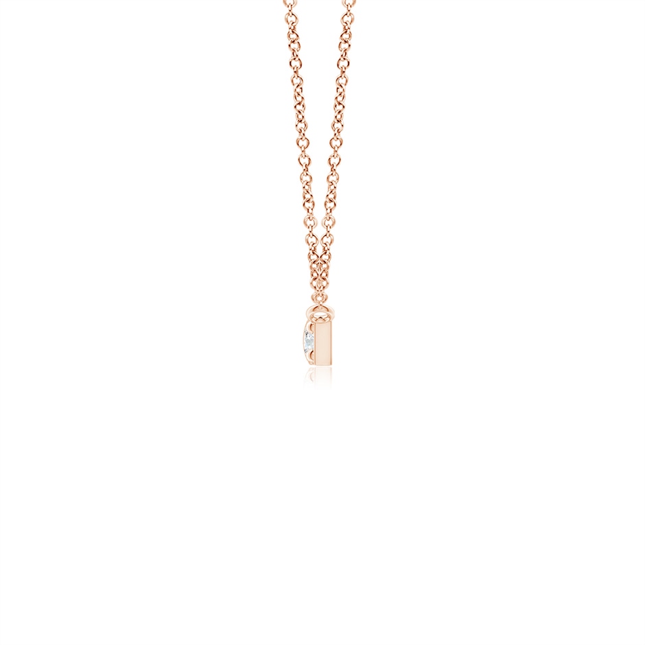 4mm GVS2 Prong-Set Round Diamond Bar Necklace in Rose Gold side 199