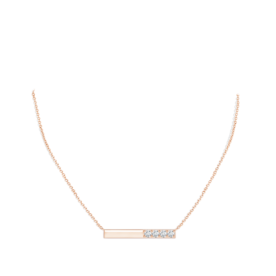 4mm GVS2 Prong-Set Round Diamond Bar Necklace in Rose Gold pen