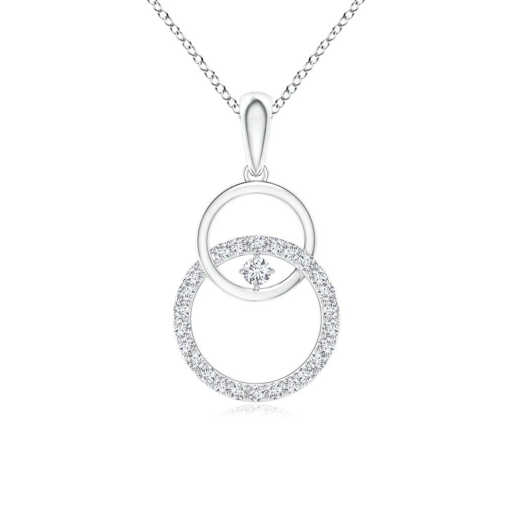 1.8mm GVS2 Diamond Interlocking Circle Pendant in P950 Platinum