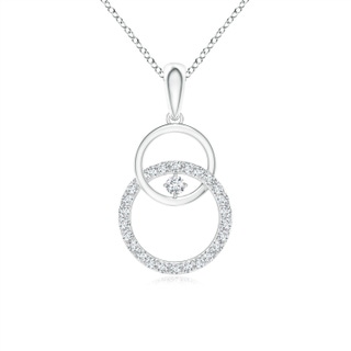 1.8mm GVS2 Diamond Interlocking Circle Pendant in White Gold