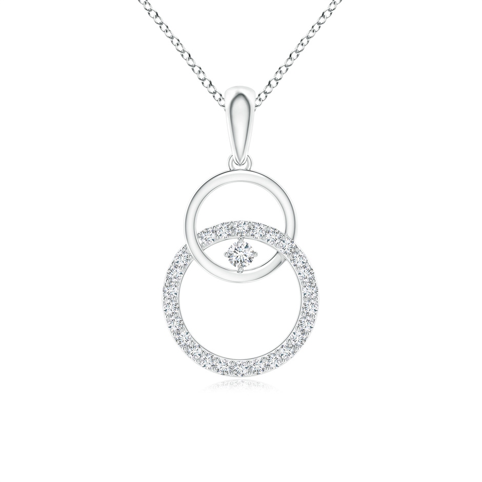 1.8mm GVS2 Diamond Interlocking Circle Pendant in White Gold 