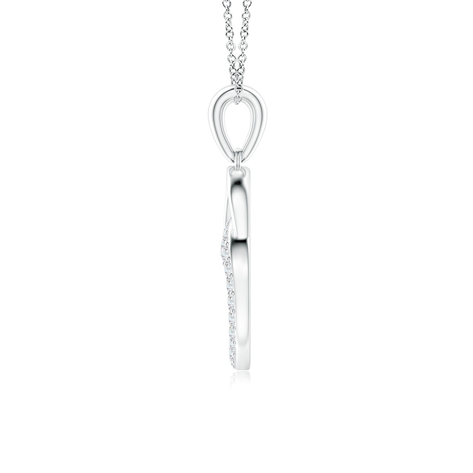 1.8mm GVS2 Diamond Interlocking Circle Pendant in White Gold side 1