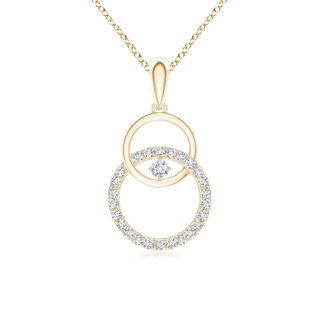 1.8mm GVS2 Diamond Interlocking Circle Pendant in Yellow Gold