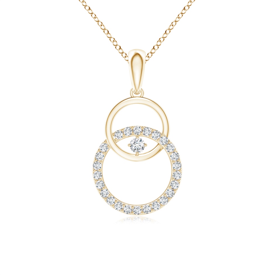 1.8mm GVS2 Diamond Interlocking Circle Pendant in Yellow Gold 