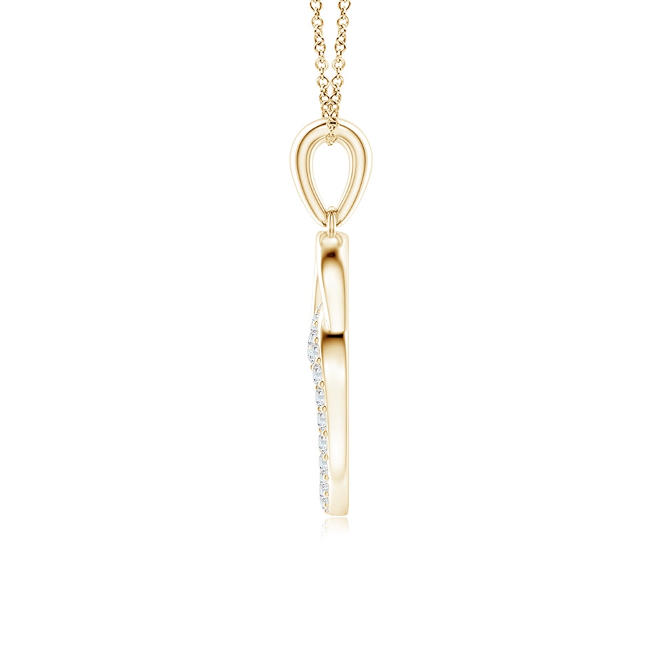 1.8mm GVS2 Diamond Interlocking Circle Pendant in Yellow Gold side 1