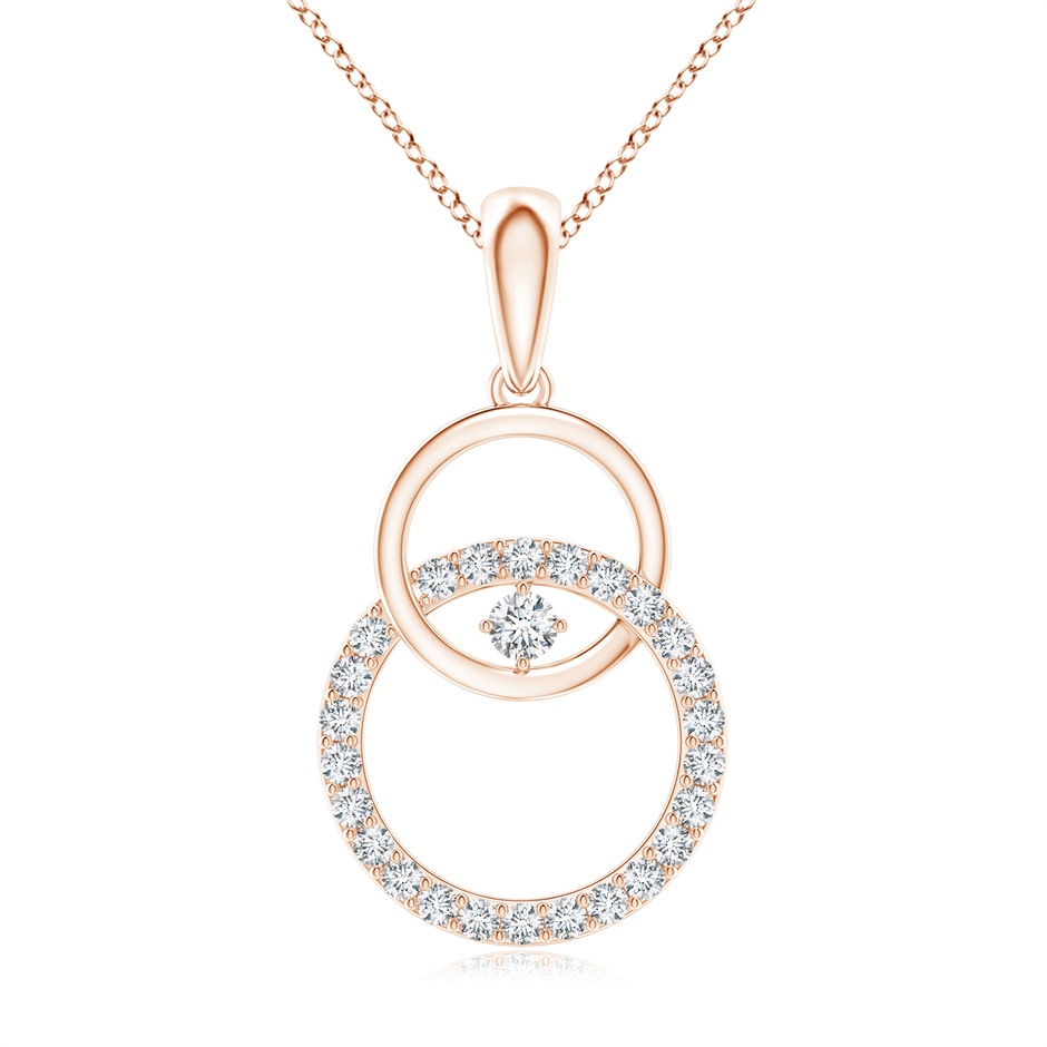 2.2mm GVS2 Diamond Interlocking Circle Pendant in Rose Gold 