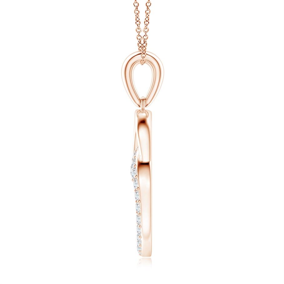 2.2mm GVS2 Diamond Interlocking Circle Pendant in Rose Gold side 1