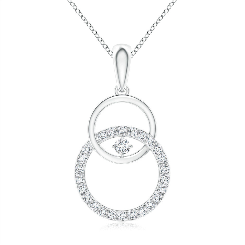 2.2mm GVS2 Diamond Interlocking Circle Pendant in White Gold 