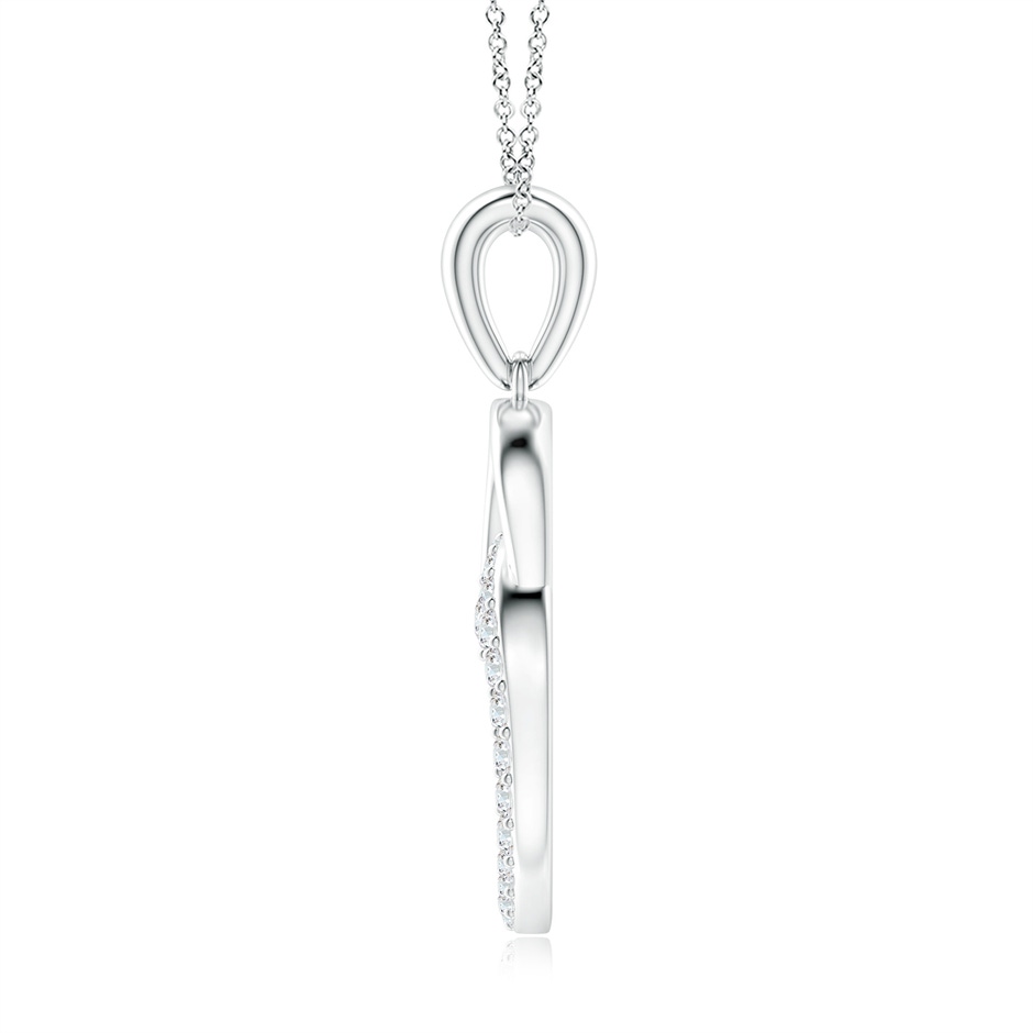 2.2mm GVS2 Diamond Interlocking Circle Pendant in White Gold side 1