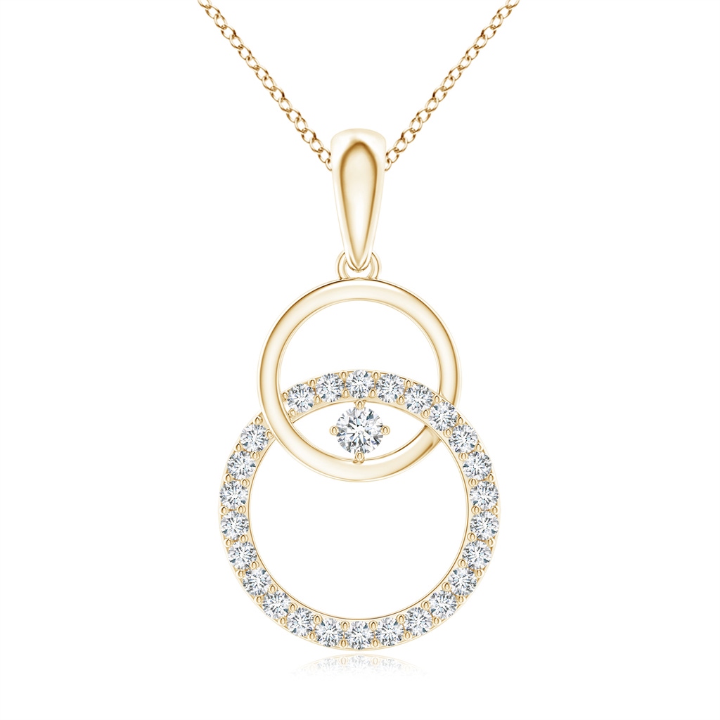 2.2mm GVS2 Diamond Interlocking Circle Pendant in Yellow Gold