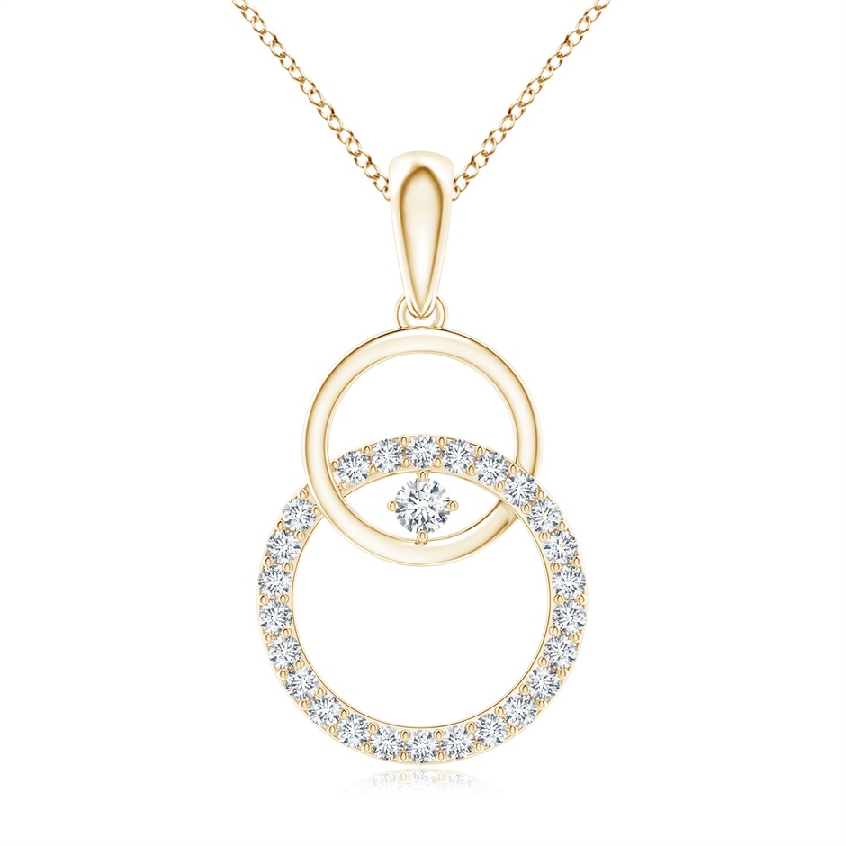 2.2mm GVS2 Diamond Interlocking Circle Pendant in Yellow Gold 