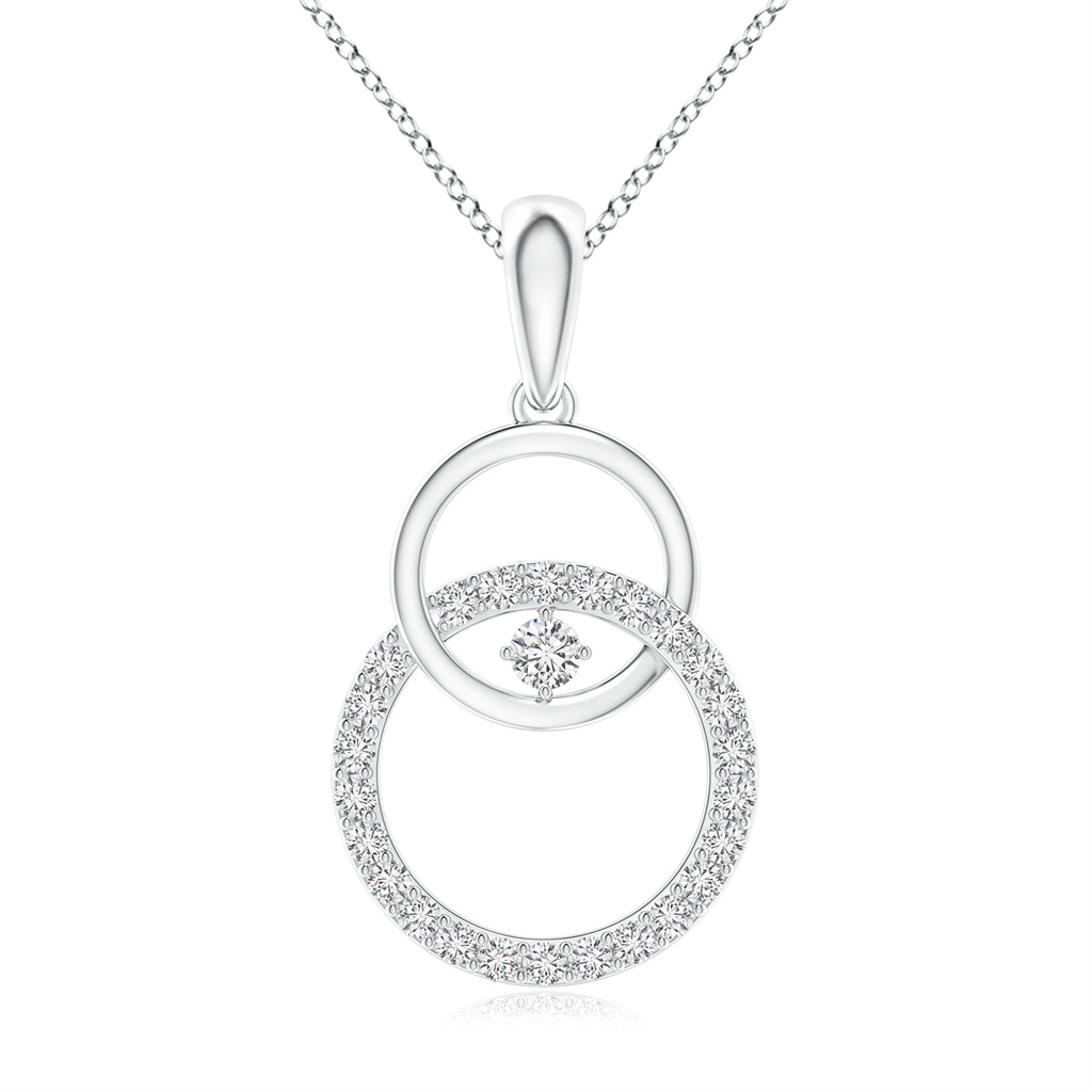 2.2mm HSI2 Diamond Interlocking Circle Pendant in White Gold