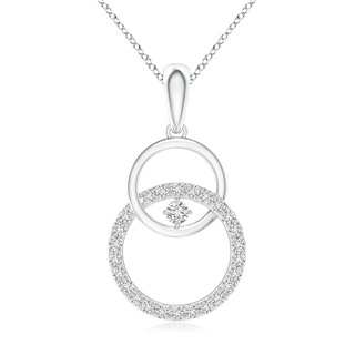 2.2mm HSI2 Diamond Interlocking Circle Pendant in White Gold